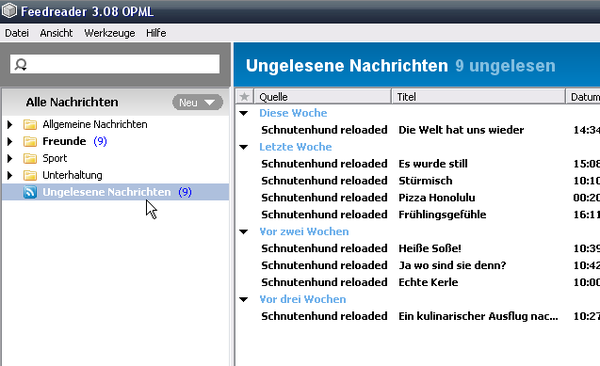 Smartfeed: Ungelesene Nachrichten Screenshot Feedreader