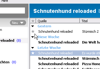 Markierung wichtiger Artikel Screenshot Feedreader